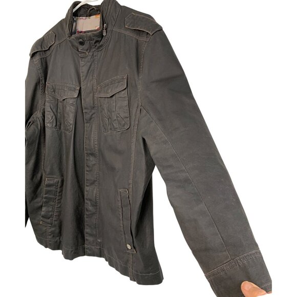 Tommy Bahama Jackman Mens Black Coated Denim Trucker Jacket XL - Picture 5 of 16